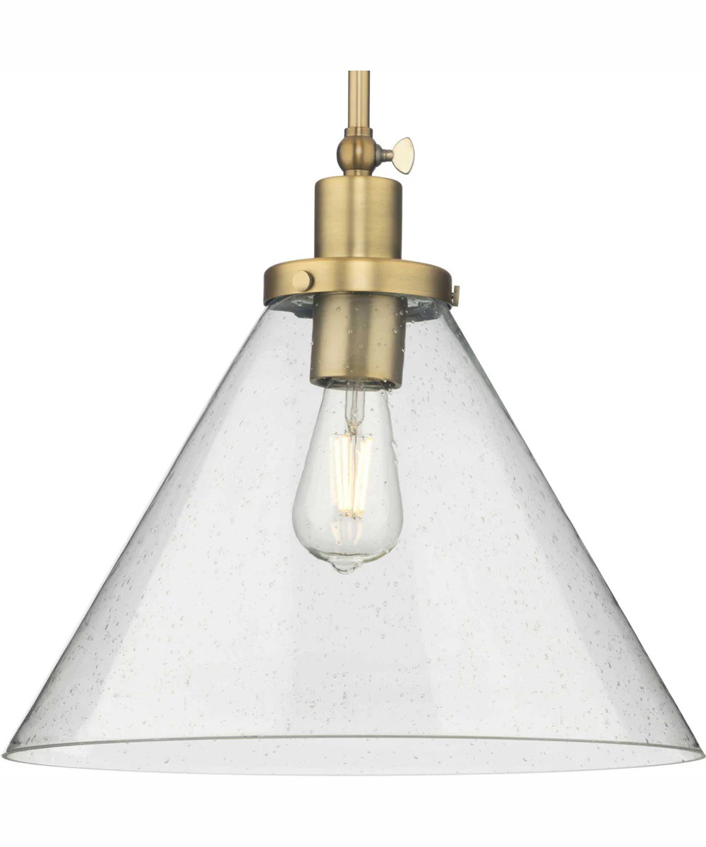 Hinton 1-Light Modern Farmhouse Pendant Vintage Brass
