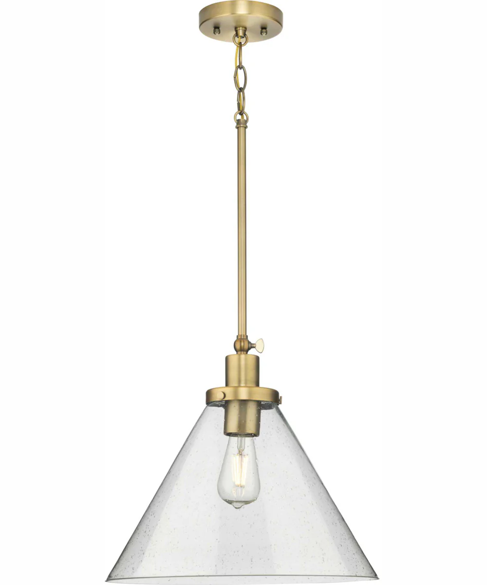 Hinton 1-Light Modern Farmhouse Pendant Vintage Brass - Image 10