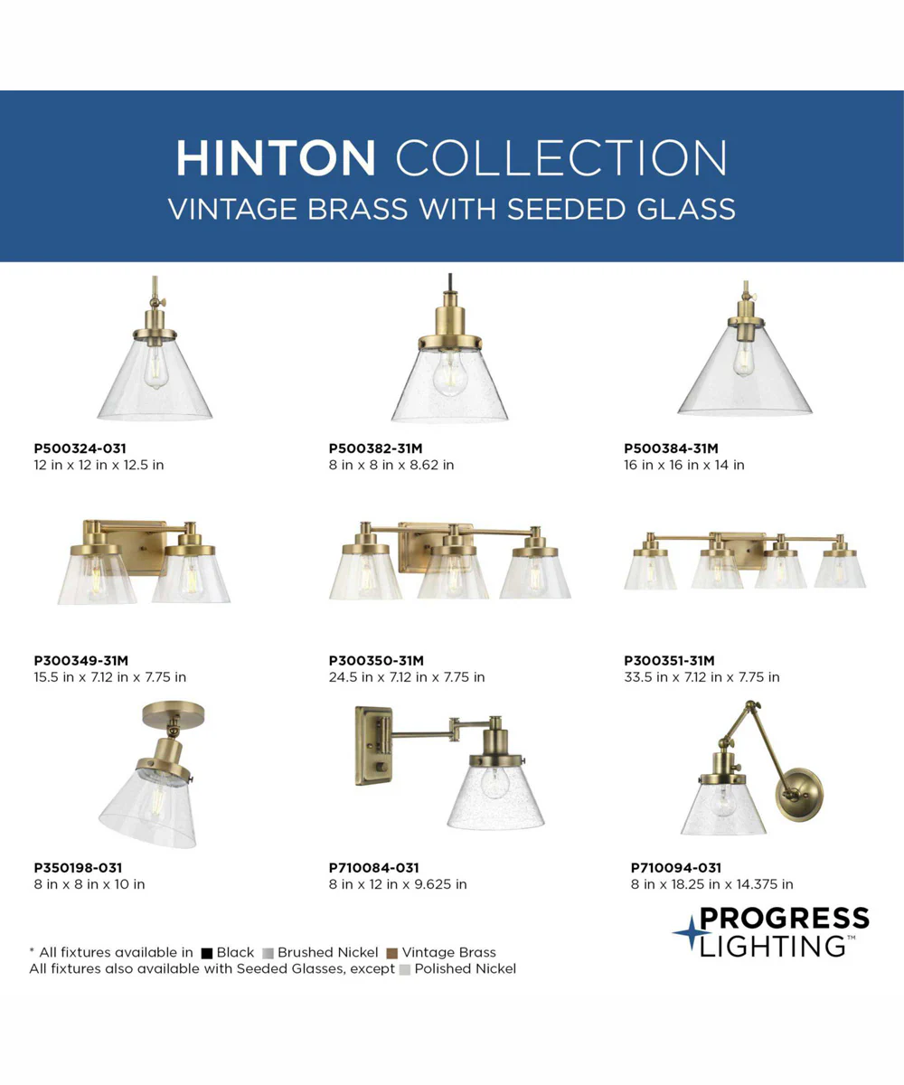 Hinton 1-Light Modern Farmhouse Pendant Vintage Brass - Image 3