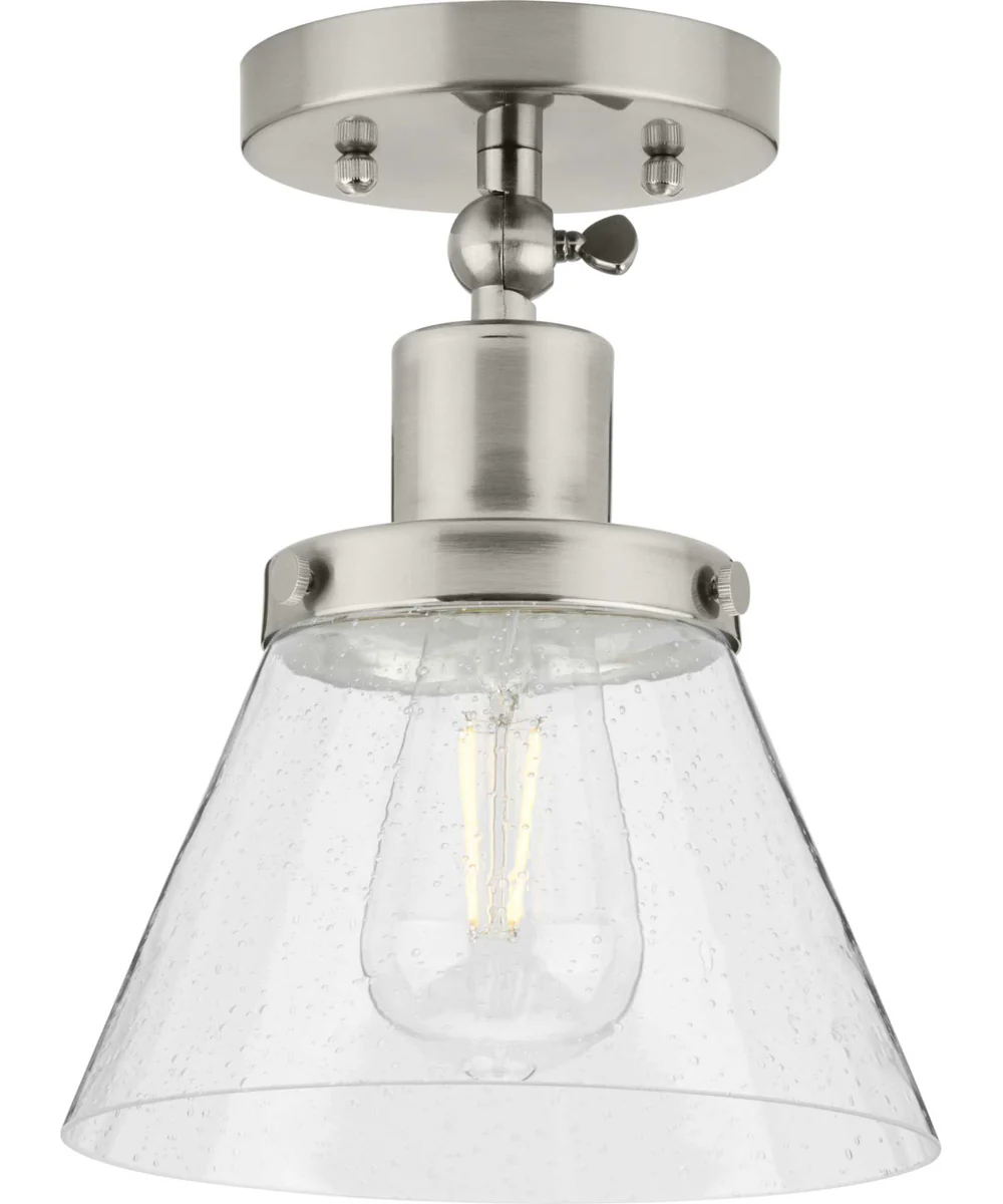 Hinton 1-Light Seeded Glass Vintage Style Ceiling Light Brushed Nickel - Image 5
