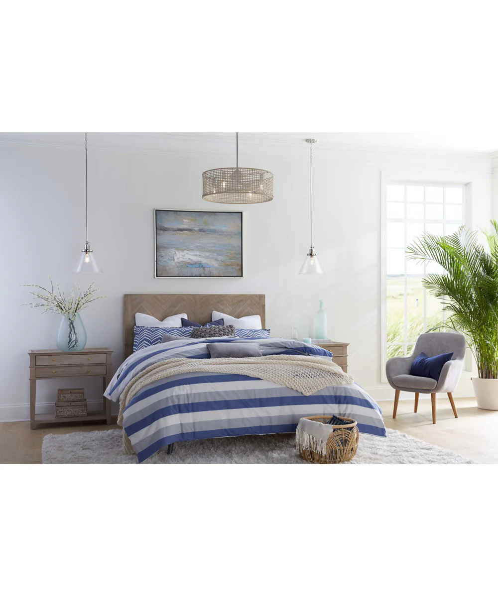 Hinton 1-Light Seeded Glass Vintage Style Hanging Pendant Light Brushed Nickel - Image 3