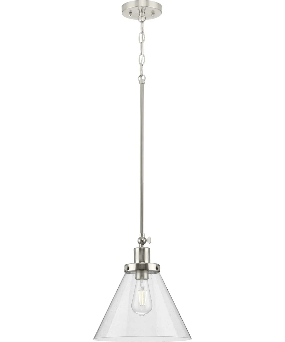 Hinton 1-Light Seeded Glass Vintage Style Hanging Pendant Light Brushed Nickel - Image 7