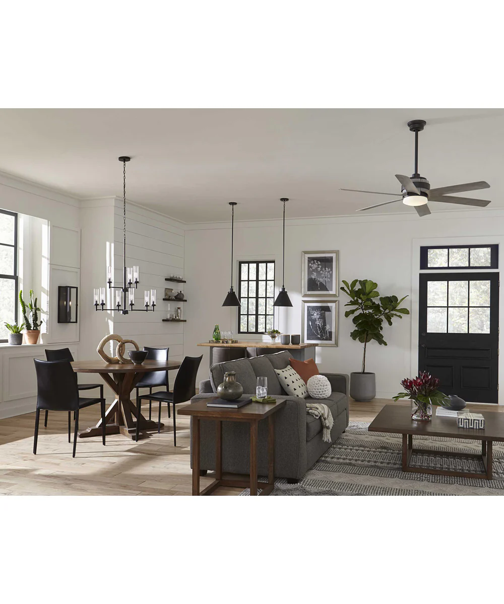 Hinton 1-Light Vintage Style Hanging Pendant Light Matte Black - Image 3