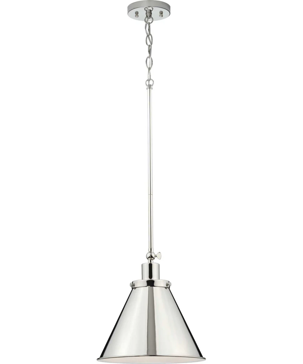 Hinton 1-Light Vintage Style Hanging Pendant Light Polished Nickel - Image 4