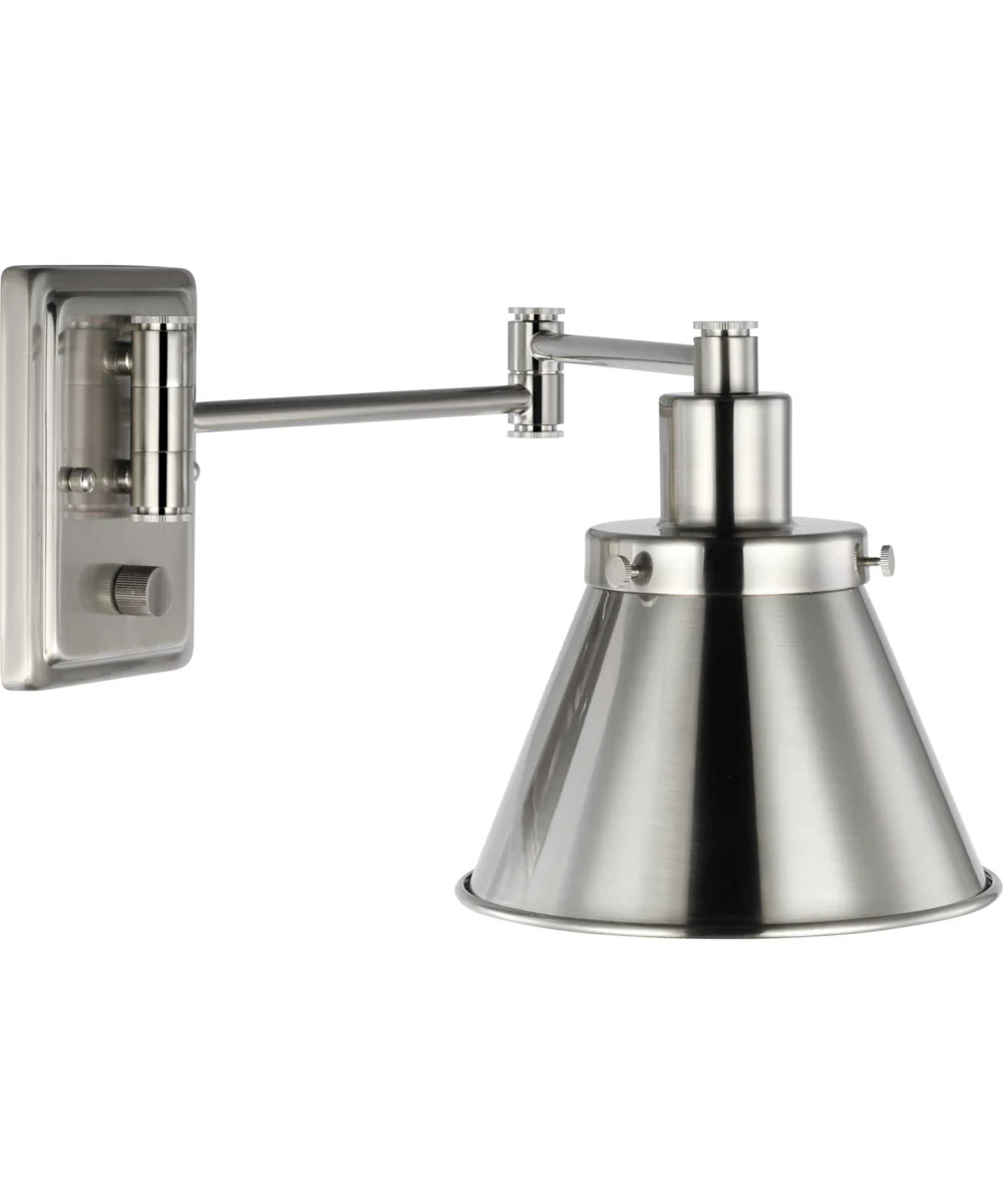 Hinton Swing Arm Wall Light Brushed Nickel