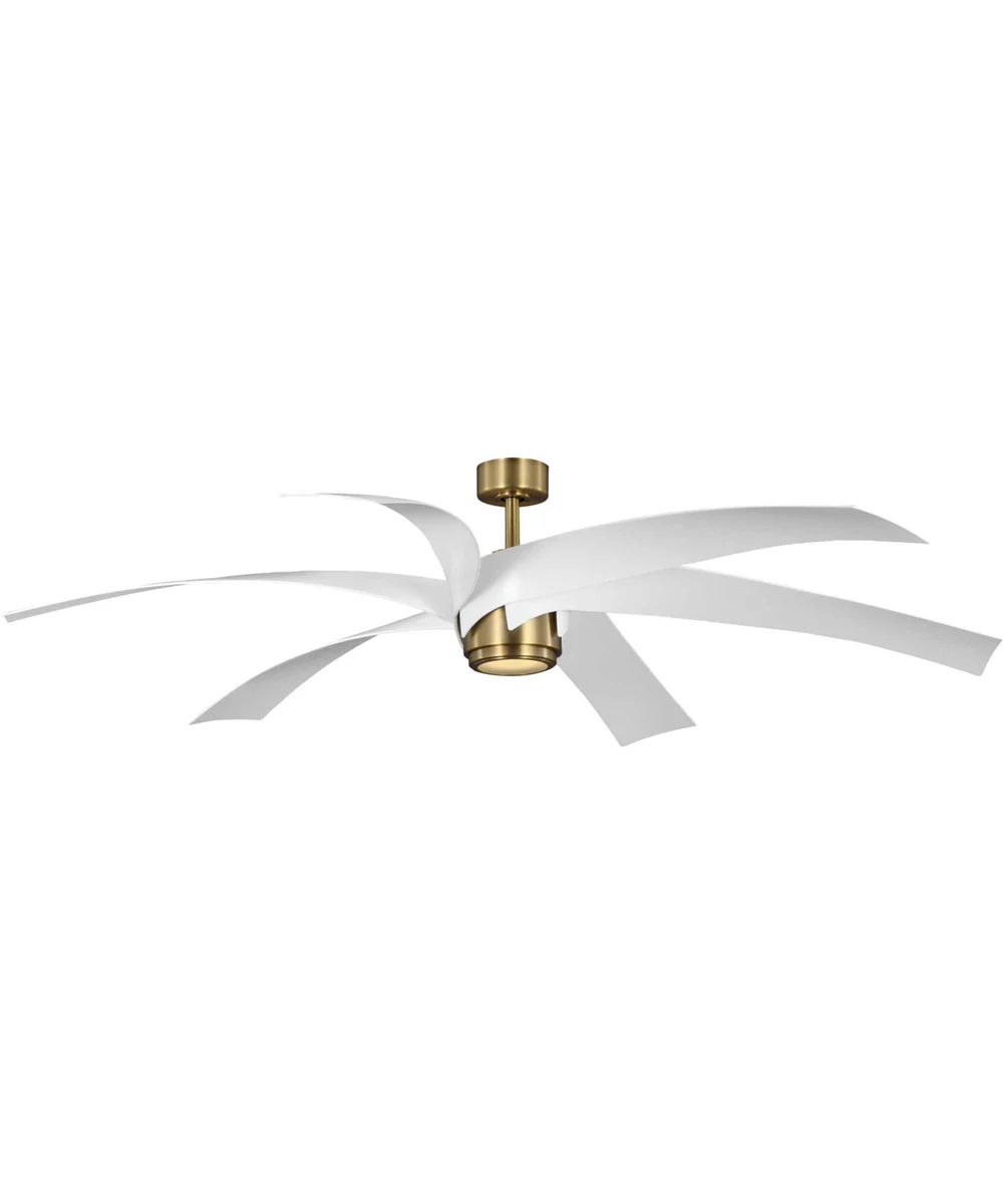 Insigna 72-in 6-Blade Contemporary Ceiling Fan with Matte White Blades Vintage Brass