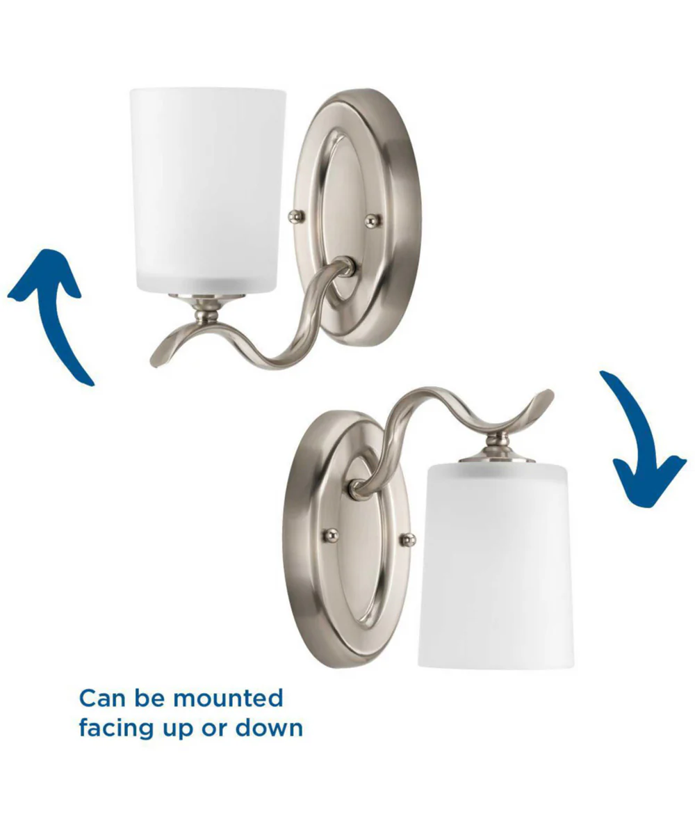 Inspire 1-Light Etched Glass Traditional Bath Vanity Light Brushed Nickel - Image 4