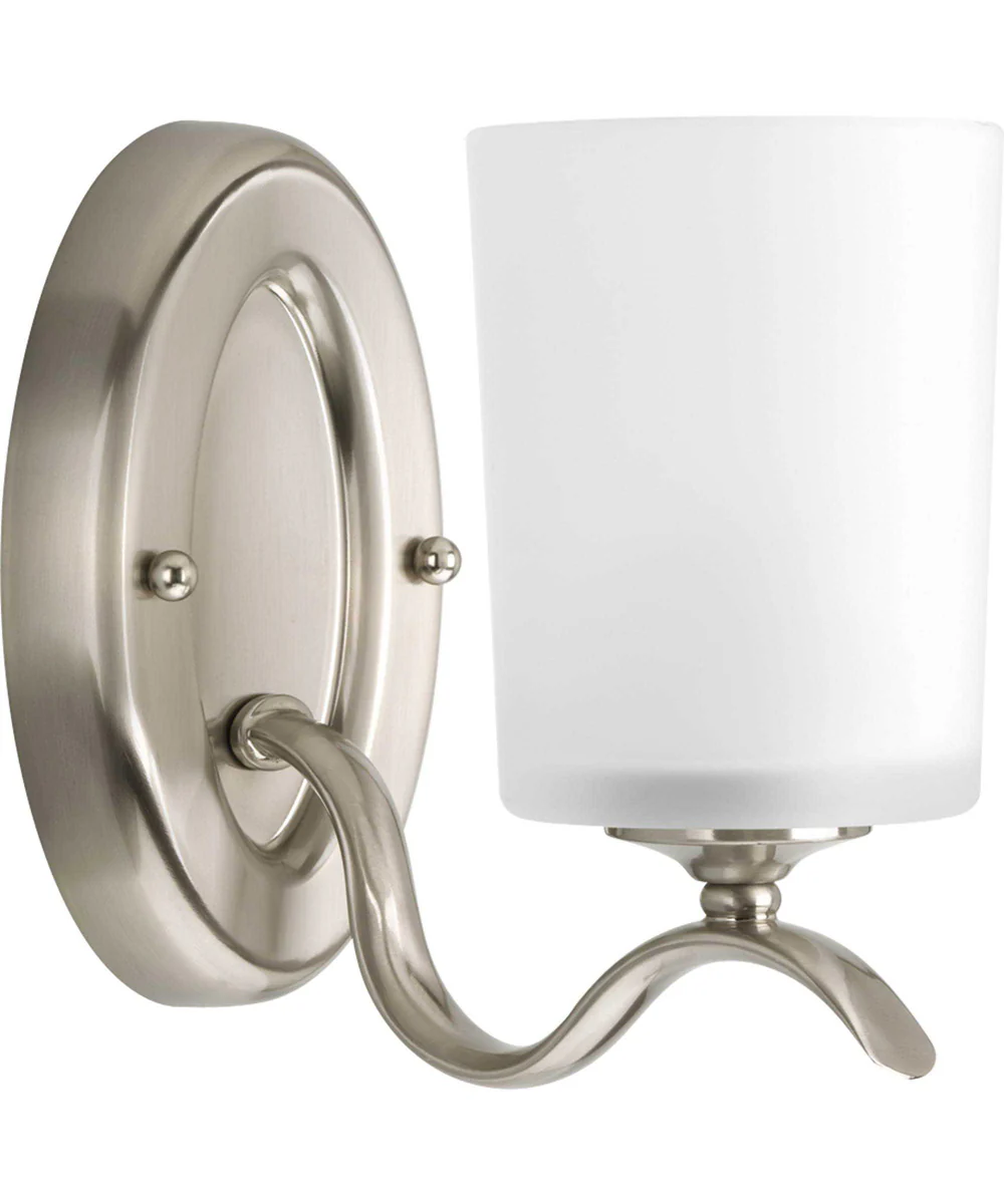 Inspire 1-Light Etched Glass Traditional Bath Vanity Light Brushed Nickel - Image 6