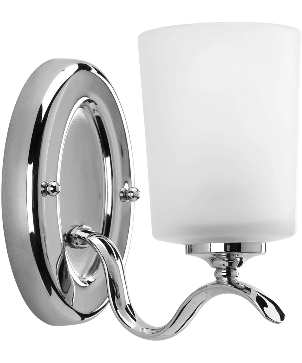 Inspire 1-Light Etched Glass Traditional Bath Vanity Light Polished Chrome