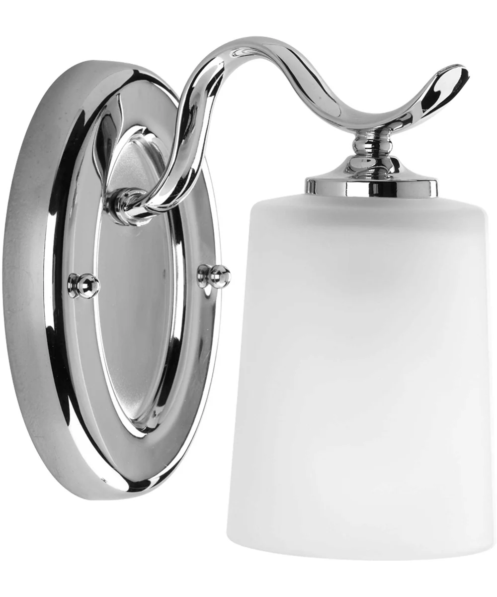 Inspire 1-Light Etched Glass Traditional Bath Vanity Light Polished Chrome - Image 4