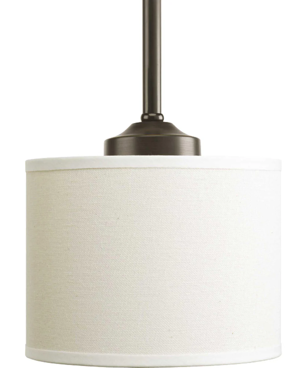 Inspire 1-Light Off-white Shade Traditional Mini-Pendant Light Antique Bronze - Image 2