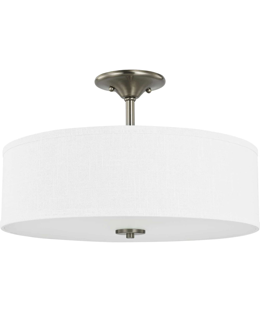 Inspire 3-Light 18" Semi-Flush Mount Brushed Nickel