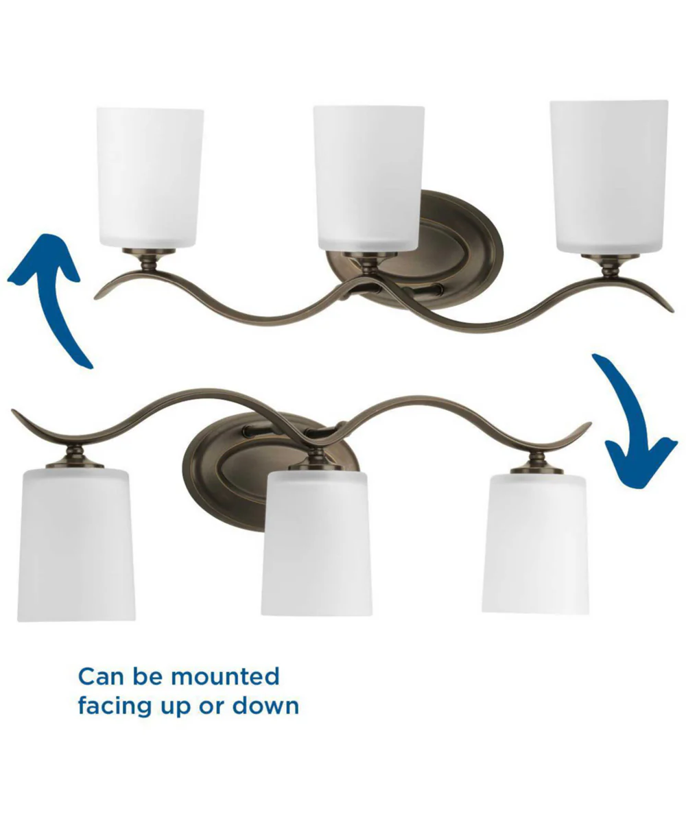 Inspire 3-Light Etched Glass Traditional Bath Vanity Light Antique Bronze - Image 4