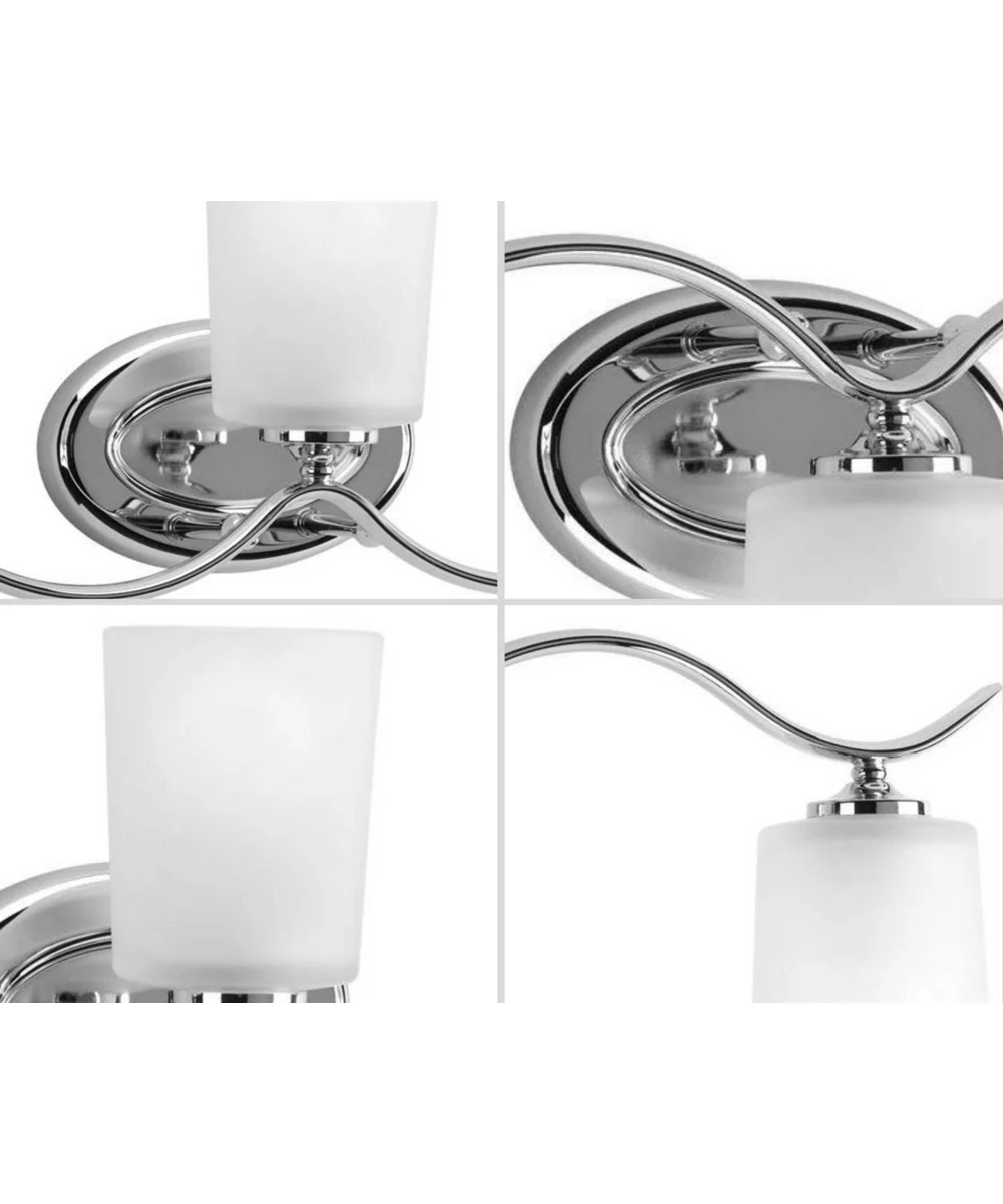 Inspire 3-Light Etched Glass Traditional Bath Vanity Light Polished Chrome - Image 4