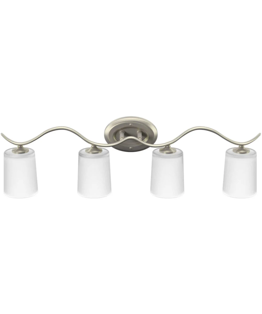 Inspire 4-Light Etched Glass Traditional Bath Vanity Light Brushed Nickel - Image 5
