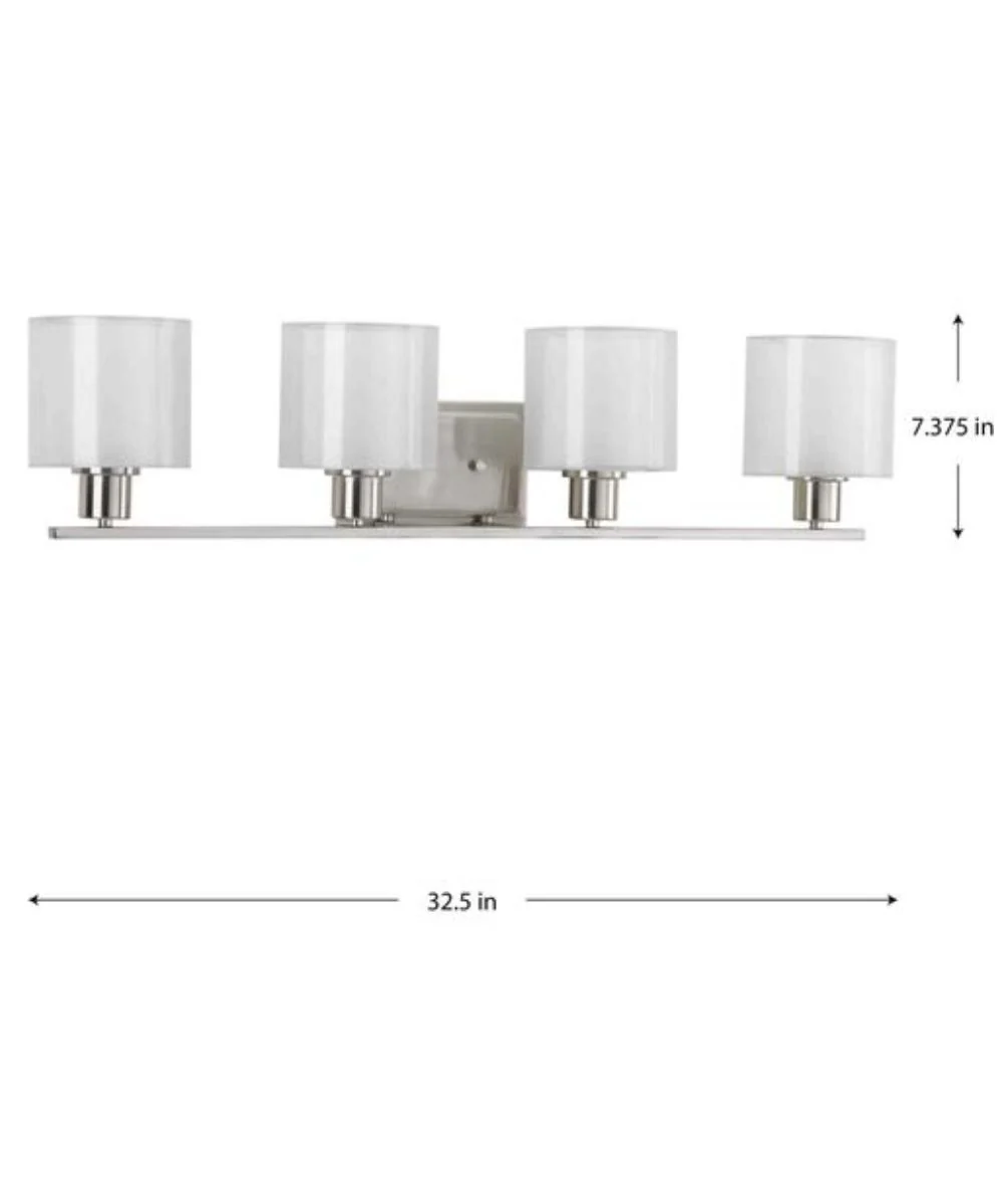 Invite 4-Light 33"w Bath Vanity Light Fixture Brushed Nickel Finish by Progress - Image 4