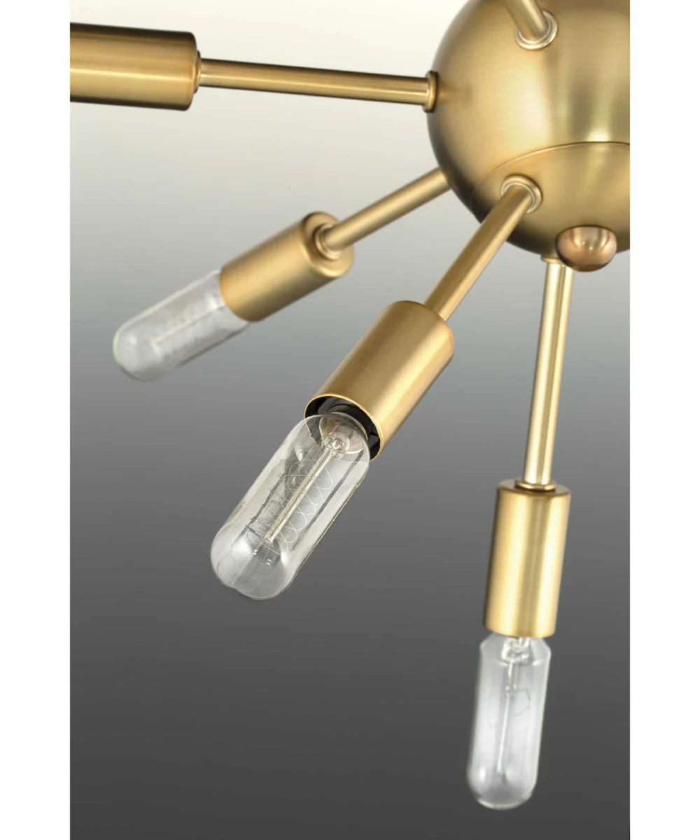 Ion Sixteen-Light Mid-Century Modern Chandelier Light Brushed Bronze - Image 4