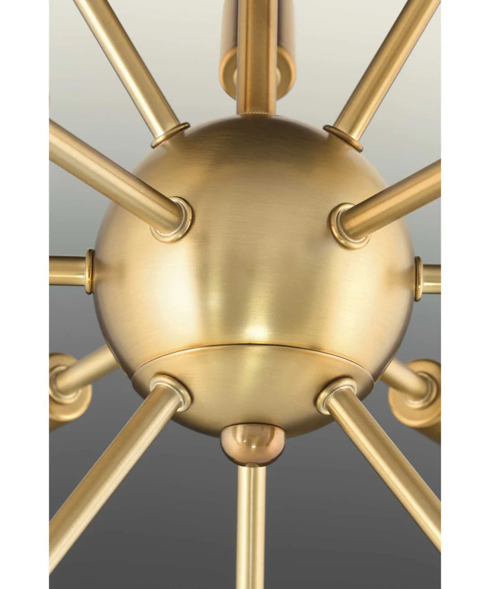 Ion Sixteen-Light Mid-Century Modern Chandelier Light Brushed Bronze - Image 8