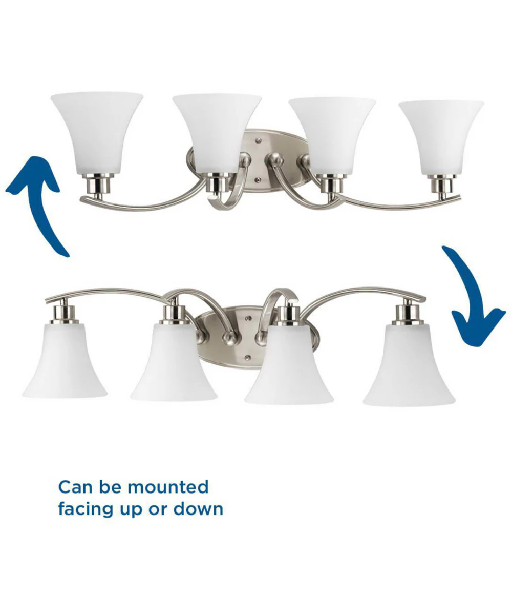 Joy 4-Light Etched Glass Traditional Bath Vanity Light Brushed Nickel - Image 7