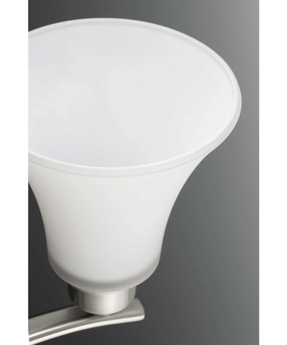 Joy 5-Light Etched White Inside Glass Traditional Chandelier Light Brushed Nickel - Image 8