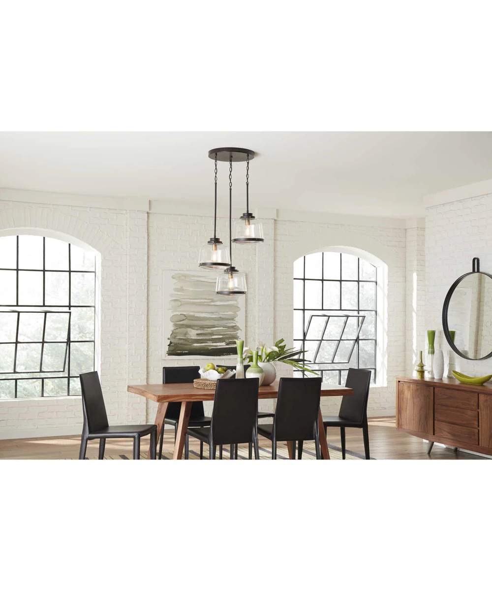 Judson 1-Light Clear Glass Farmhouse Pendant Light Antique Bronze - Image 5