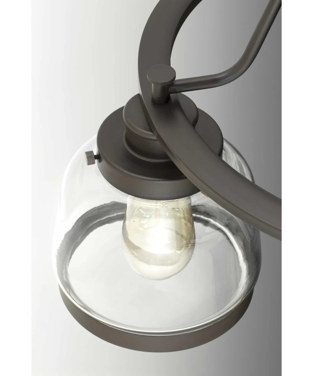Judson 5-Light Clear Glass Farmhouse Chandelier Light Antique Bronze - Image 5