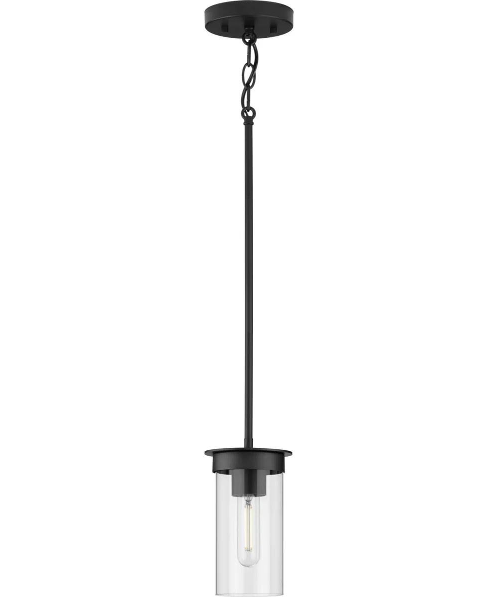 Kellwyn 1-Light Clear Glass Transitional Style Hanging Mini-Pendant Light Matte Black - Image 7