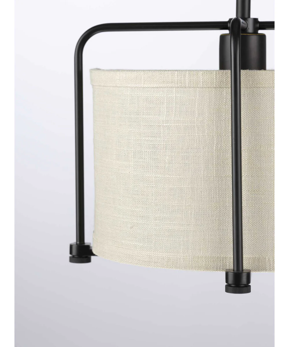 Kempsey 1-Light Harvest Linen Shade Farmhouse Pendant Light Antique Bronze - Image 13