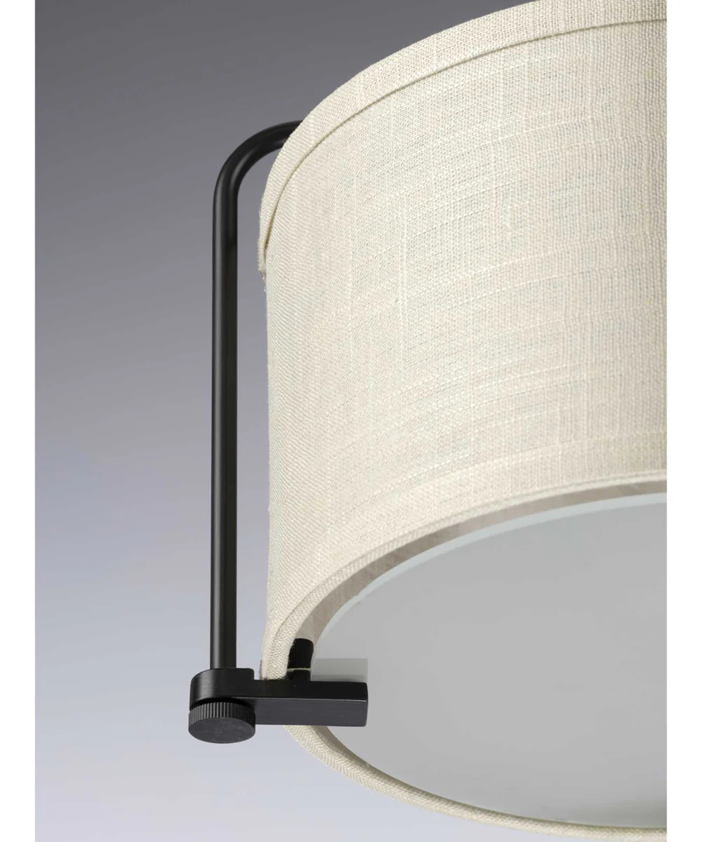 Kempsey 1-Light Harvest Linen Shade Farmhouse Pendant Light Antique Bronze - Image 6