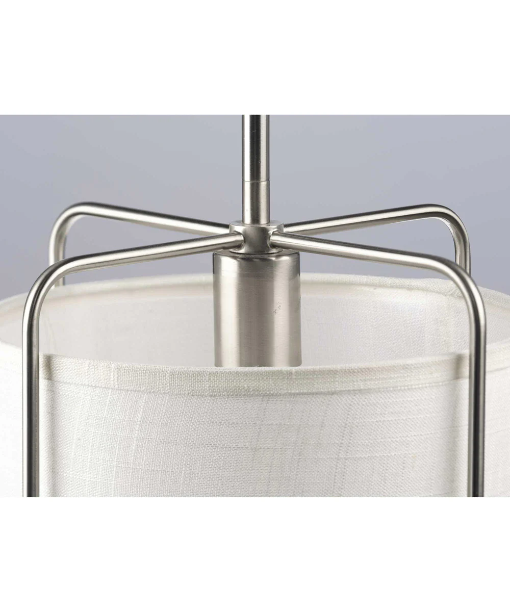 Kempsey 1-Light Summer Linen Shade Farmhouse Pendant Light Brushed Nickel - Image 4