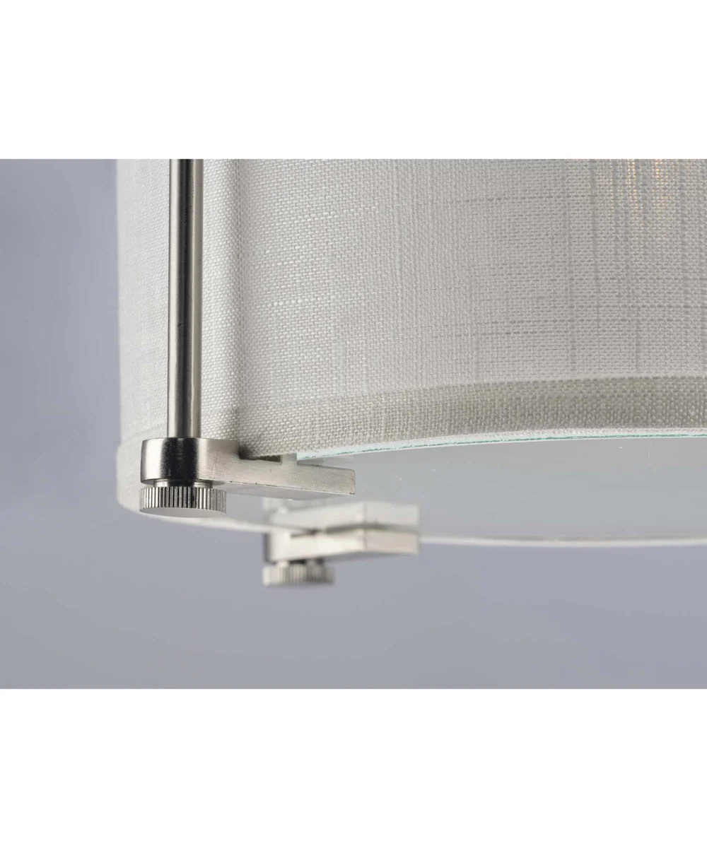 Kempsey 1-Light Summer Linen Shade Farmhouse Pendant Light Brushed Nickel - Image 6