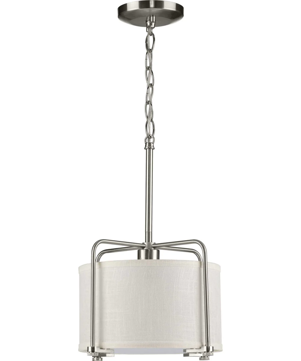 Kempsey 1-Light Summer Linen Shade Farmhouse Pendant Light Brushed Nickel - Image 7
