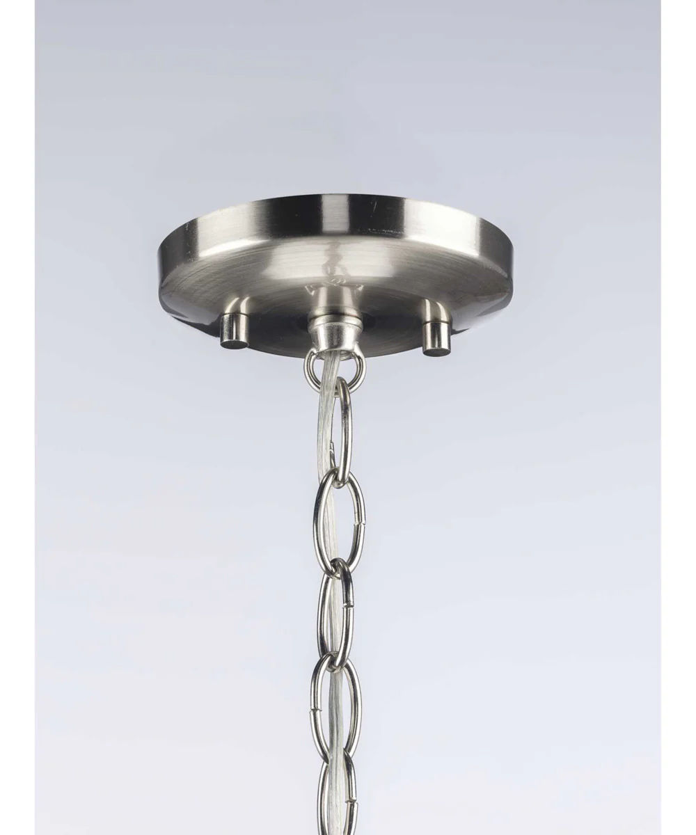 Kempsey 1-Light Summer Linen Shade Farmhouse Pendant Light Brushed Nickel - Image 8