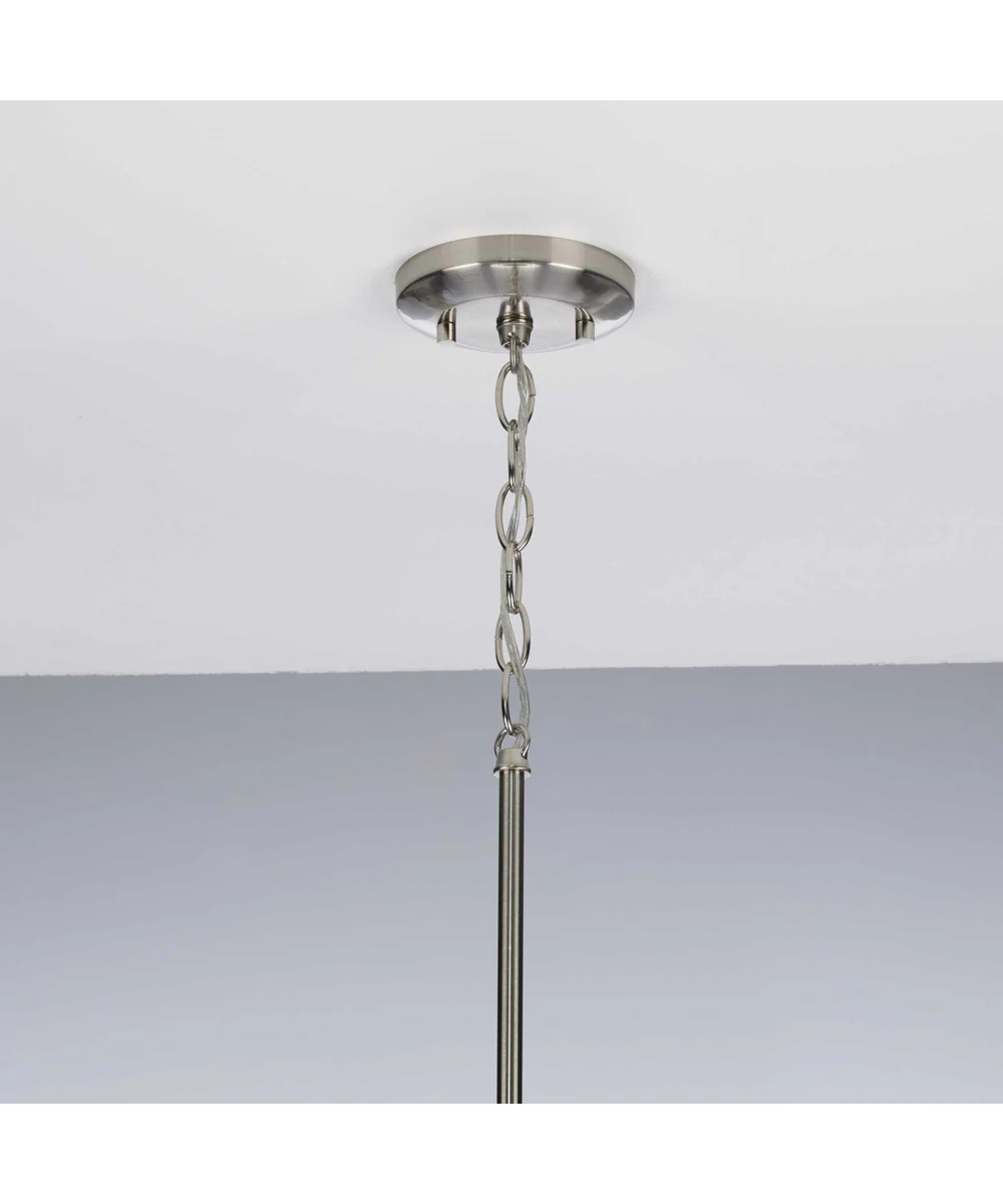 Kempsey 3-Light Summer Linen Shade Farmhouse Pendant Light Brushed Nickel - Image 3