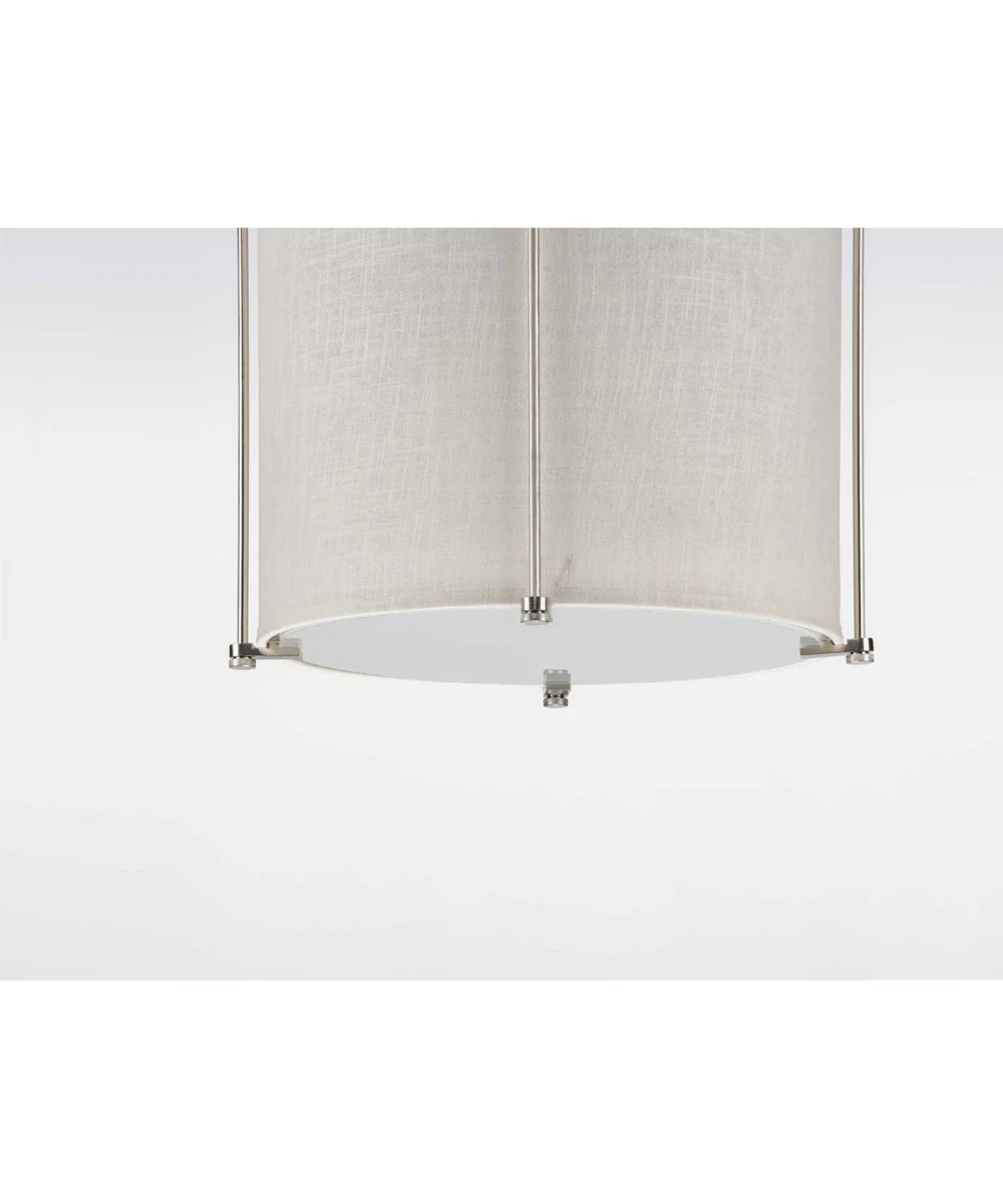 Kempsey 3-Light Summer Linen Shade Farmhouse Pendant Light Brushed Nickel - Image 6
