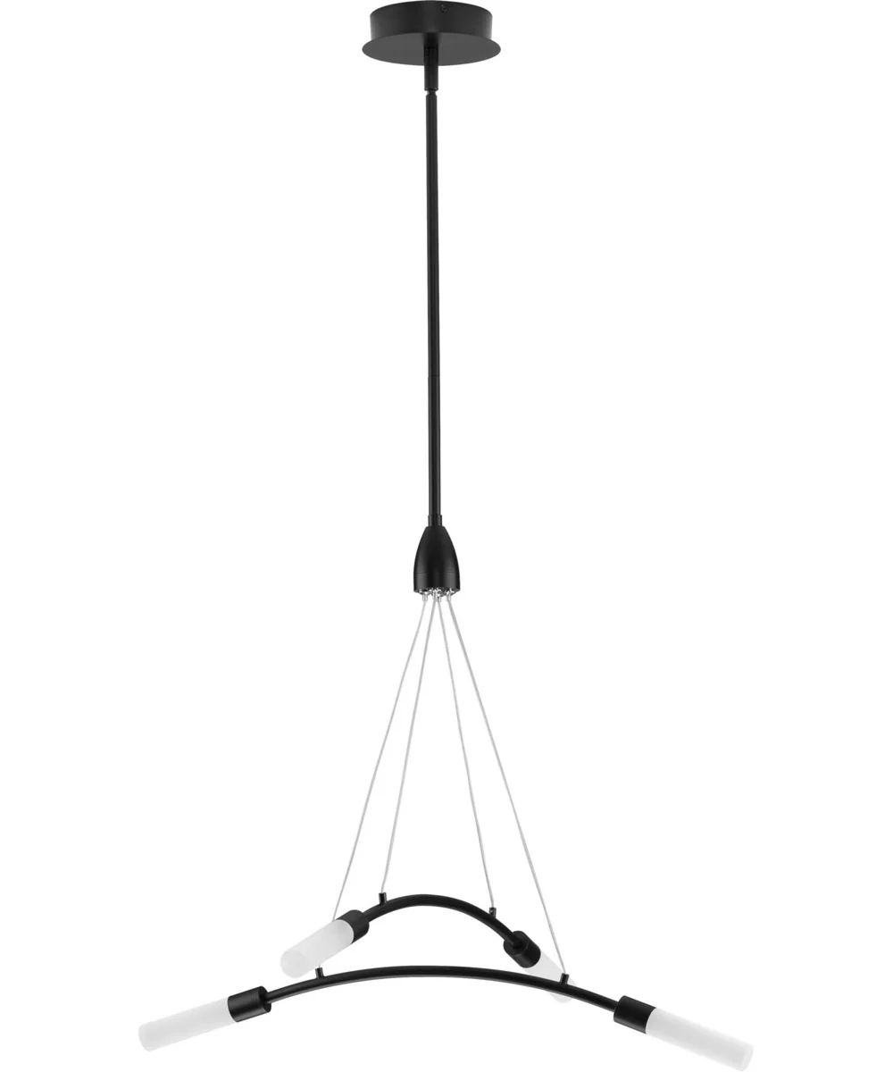 Kylo LED 4-Light Frosted Acrylic Modern Style Chandelier Light Matte Black - Image 3