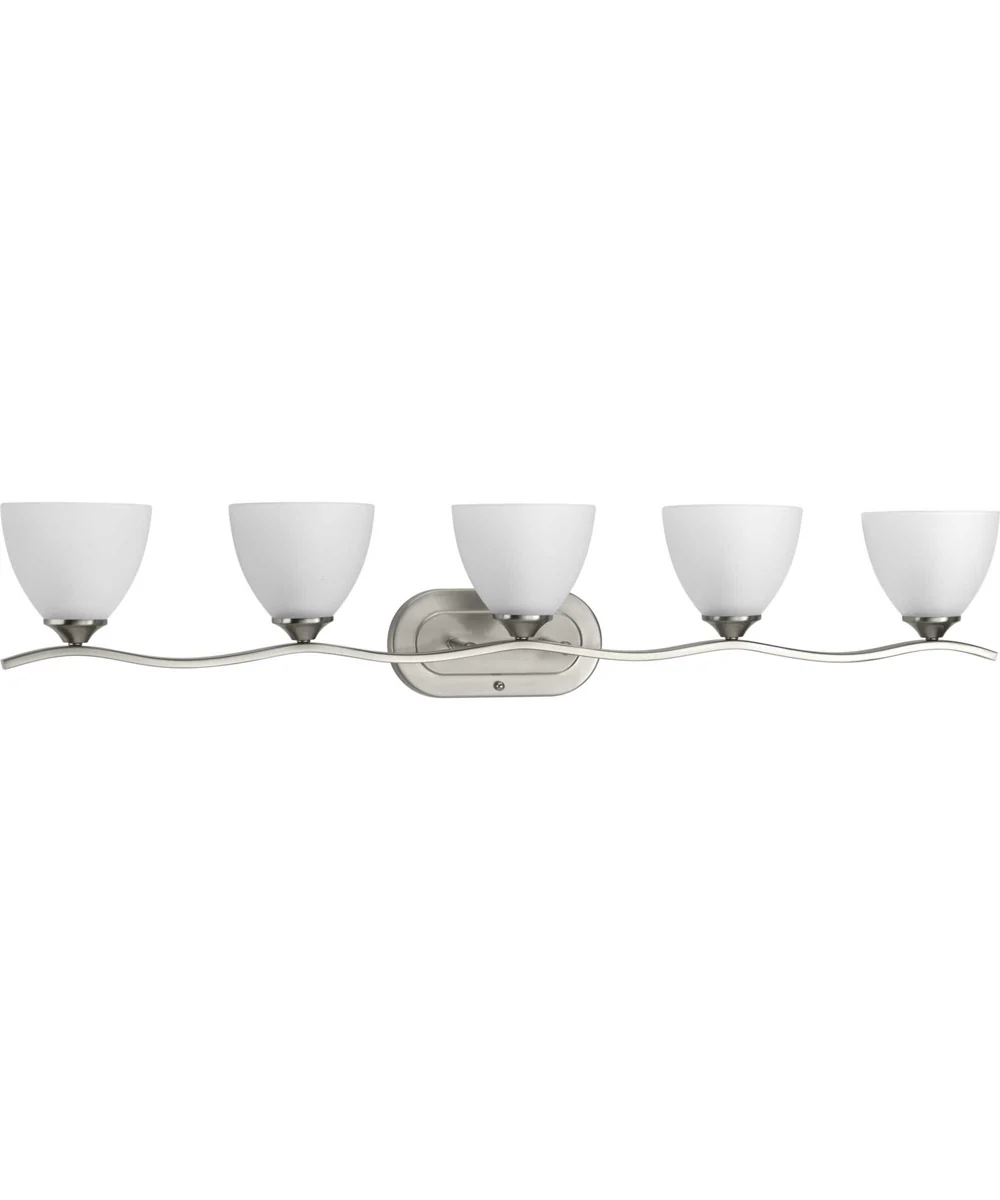 Laird 5-Light Etched Glass Traditional Bath Vanity Light Brushed Nickel