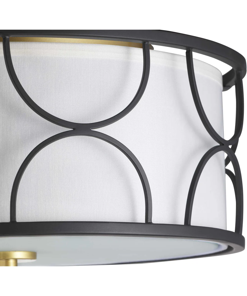 Landree 16" 3-Light Flush Mount Matte Black - Image 3