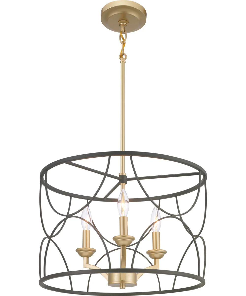 Landree 3-Light Luxe Chandelier Light Matte Black - Image 2