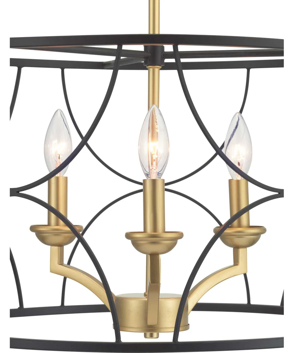 Landree 3-Light Luxe Chandelier Light Matte Black - Image 3