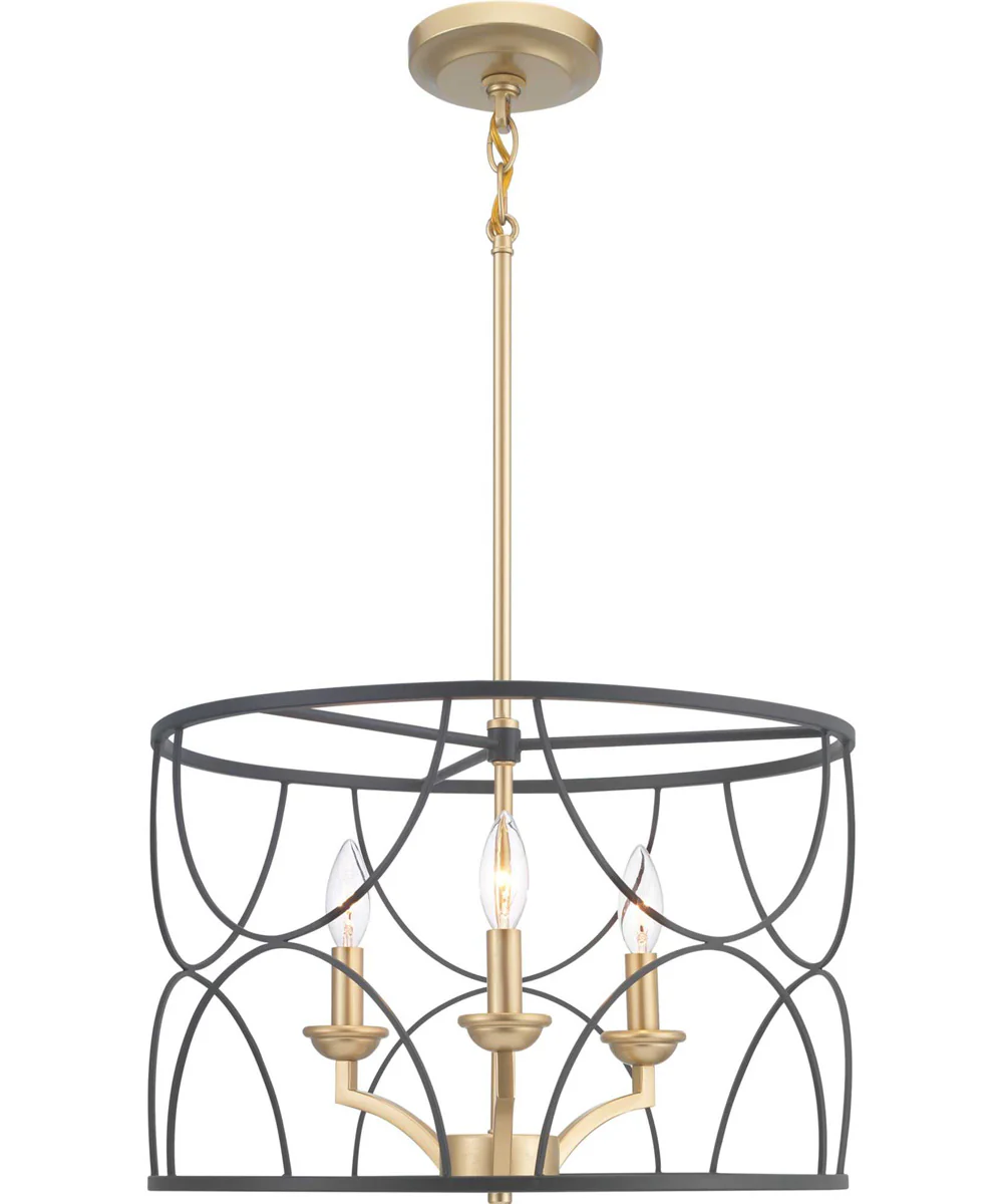 Landree 3-Light Luxe Chandelier Light Matte Black - Image 8