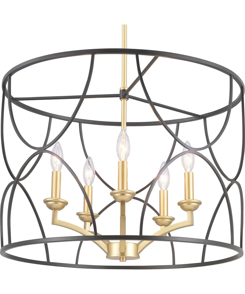 Landree 5-Light Luxe Chandelier Light Matte Black