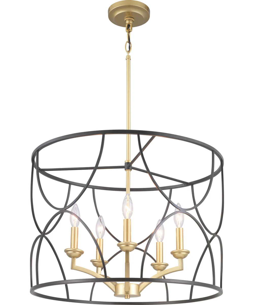 Landree 5-Light Luxe Chandelier Light Matte Black - Image 4