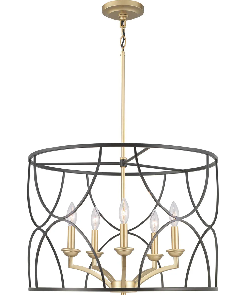 Landree 5-Light Luxe Chandelier Light Matte Black - Image 7