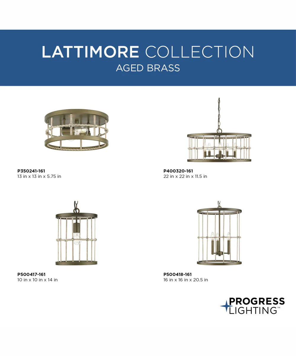 Lattimore 1-Light Pendant Aged Brass - Image 3