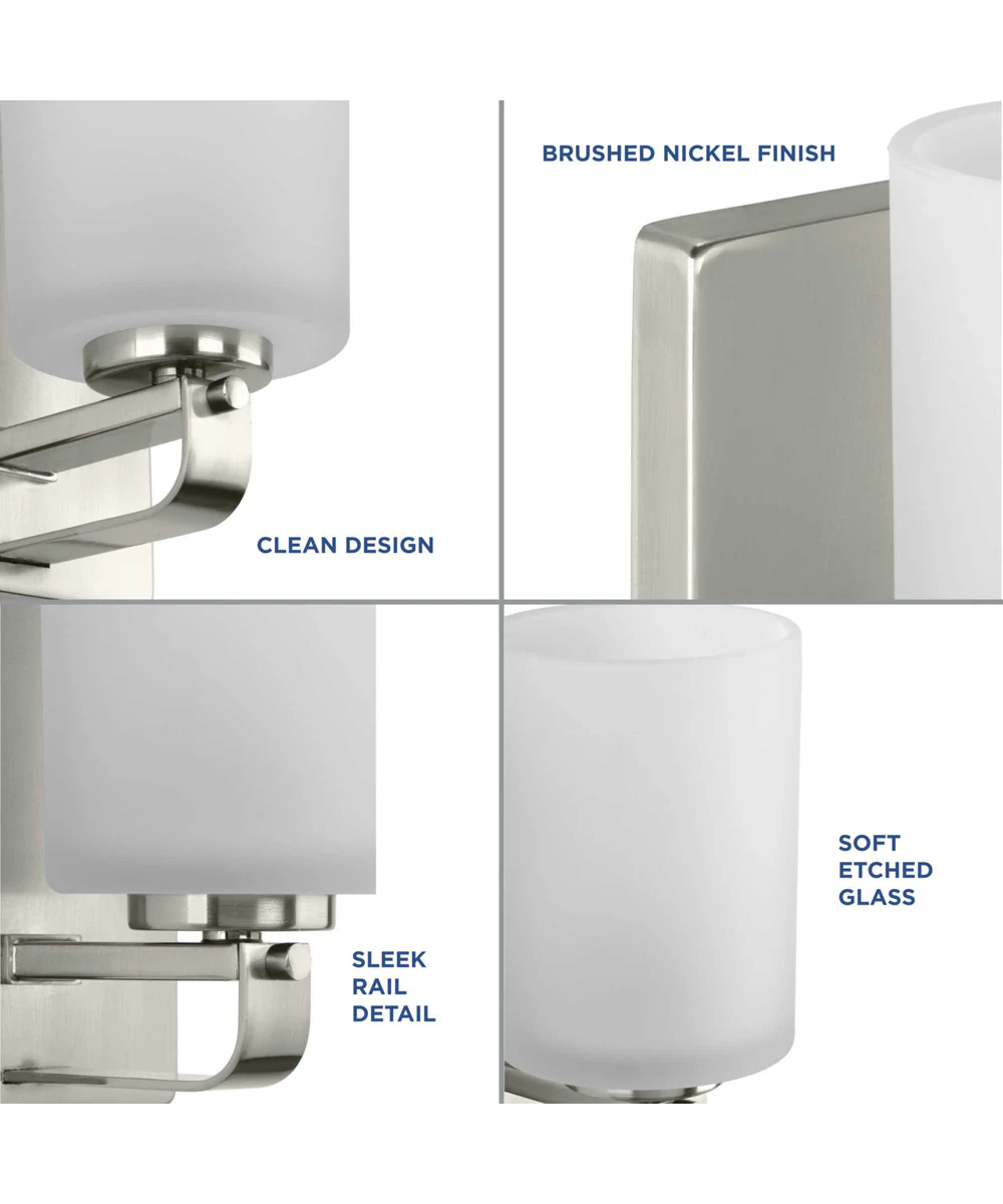 League 1-Light Etched Glass Modern Farmhouse Bath Vanity Light Brushed Nickel - Image 4