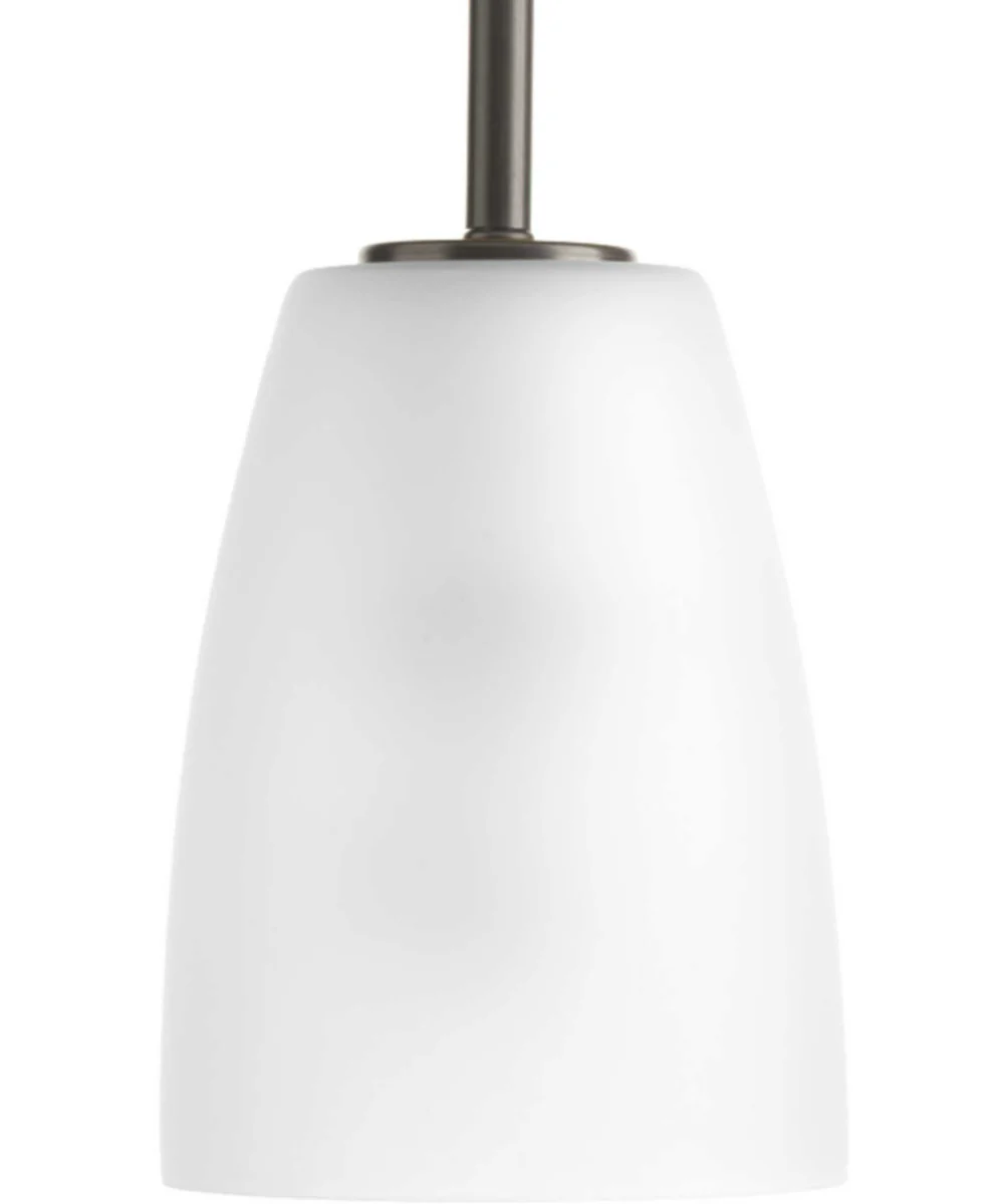 Leap 1-Light Etched Glass Modern Pendant Light Antique Bronze
