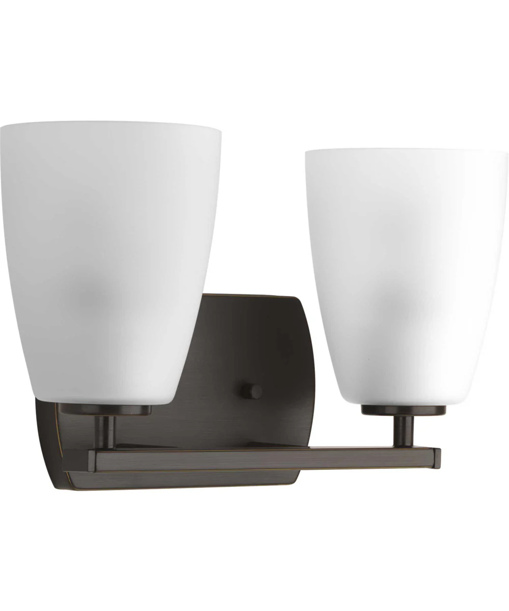 Leap 2-Light Etched Glass Modern Bath Vanity Light Antique Bronze - Image 4