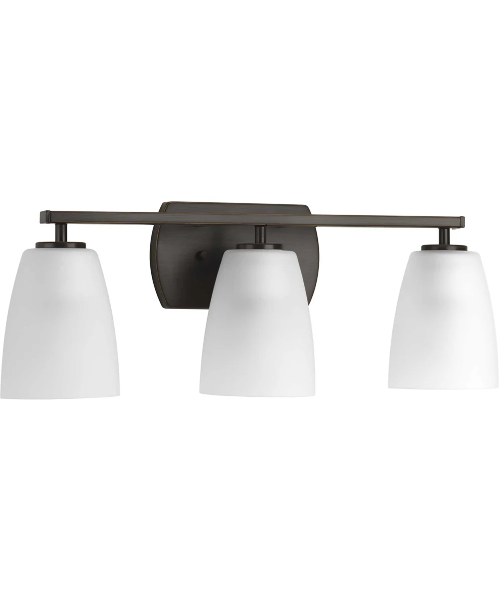 Leap 3-Light Etched Glass Modern Bath Vanity Light Antique Bronze