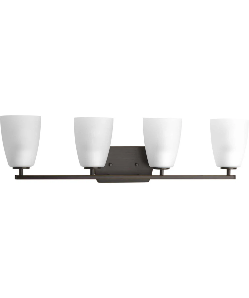 Leap 4-Light Etched Glass Modern Bath Vanity Light Antique Bronze - Image 4